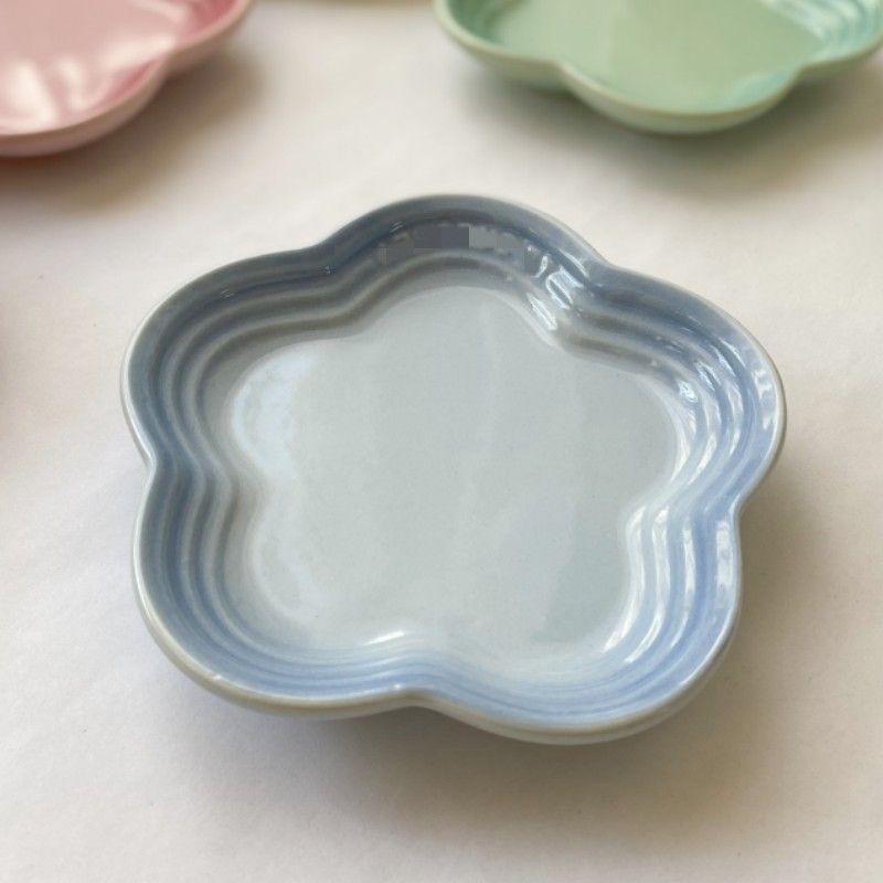 Керамическая подглазурная цветная сливовая тарелка, тарелка с цветком для соуса, поднос для косточек для плевков, уникальная посуда, миска для мороженого