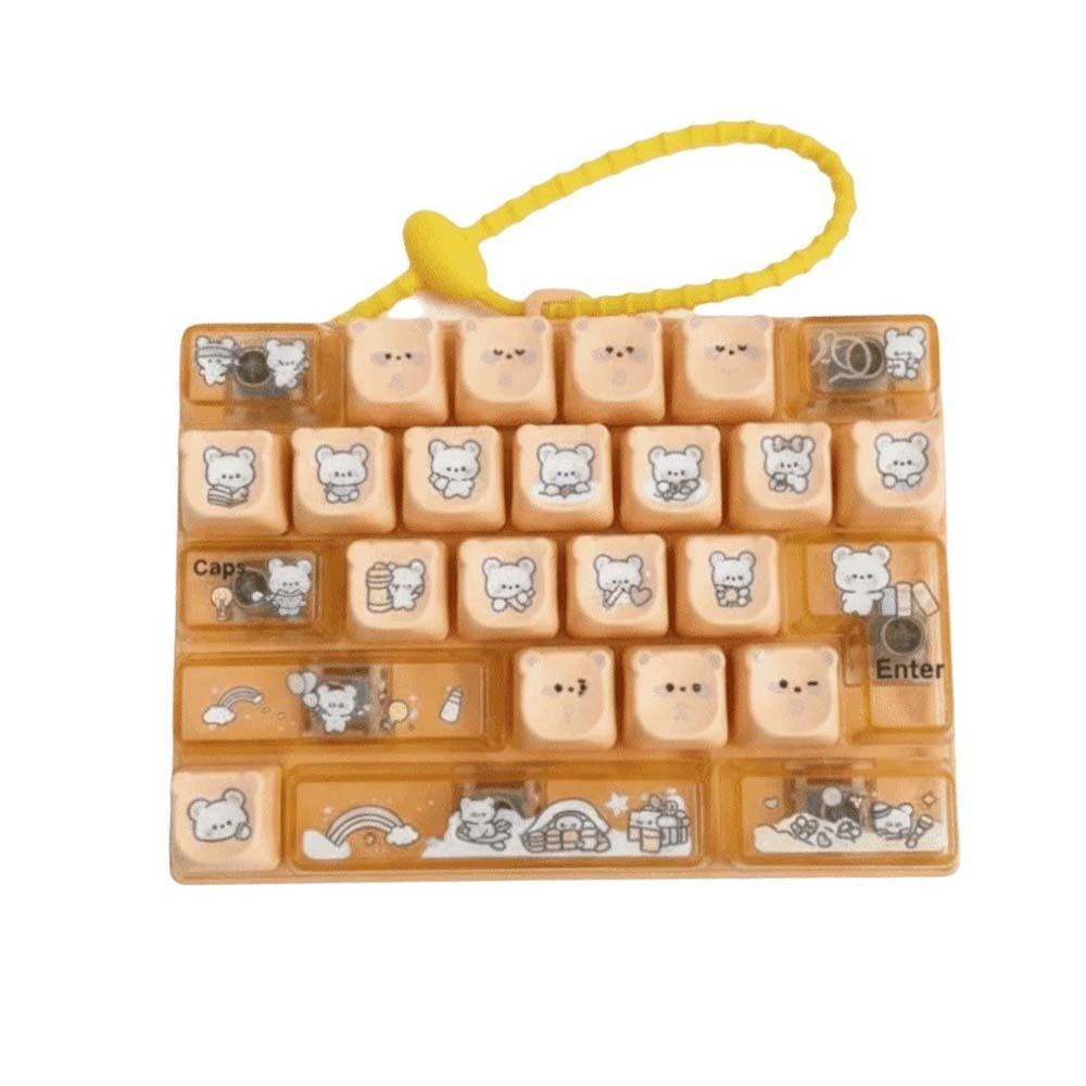 Rainbow Mini Mechanical Keypad Compact Size Clicking Button Key Chain Office Worker