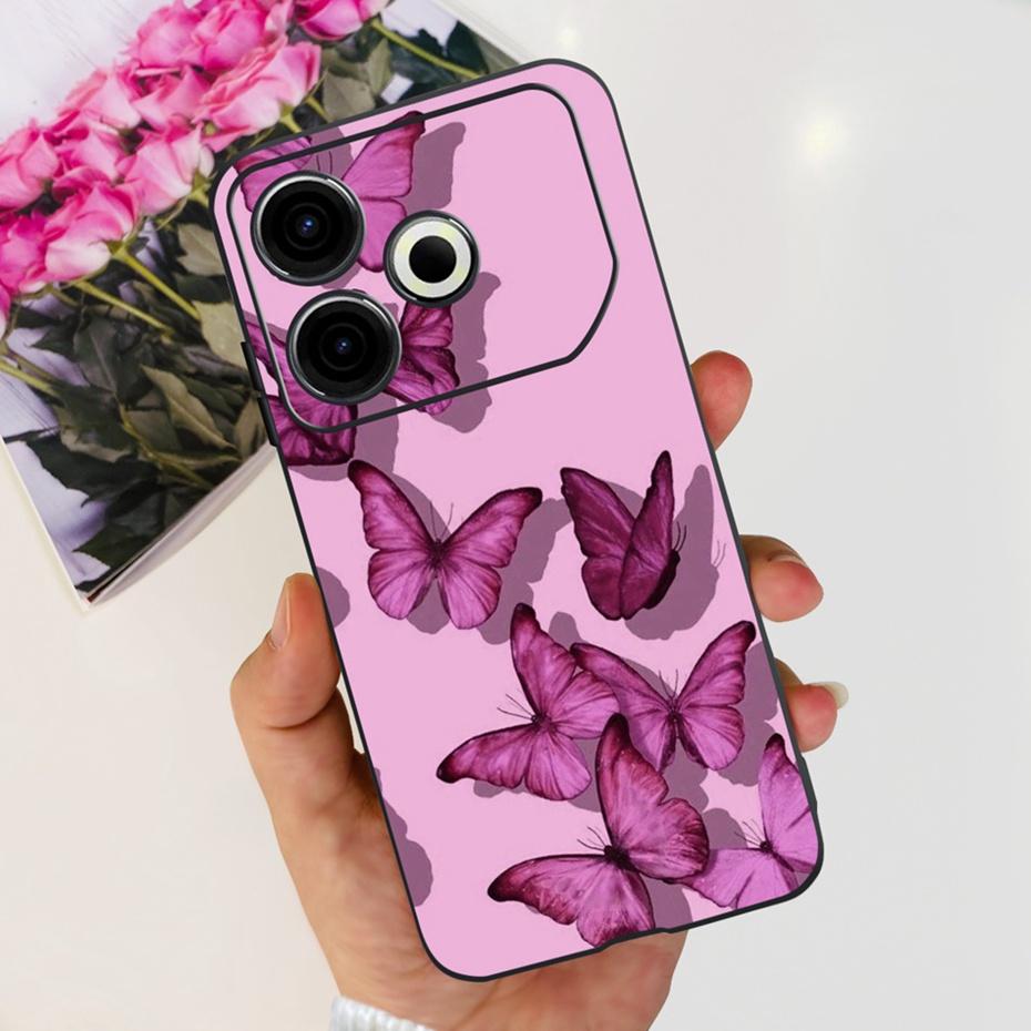 Модный Чехол 2024 года Для Tecno Pova 6 Neo Черный Силиконовый Мягкий ТПУ Задняя Крышка Для Tecno Pova 6Neo 4G Чехлы Для Телефона
