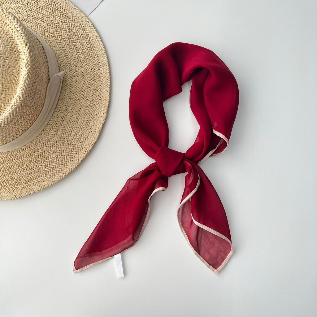 Однотонный носовой платок, хлопковые шейные шарфы для женщин, маленькие шали и накидки, бандана, платки на голову