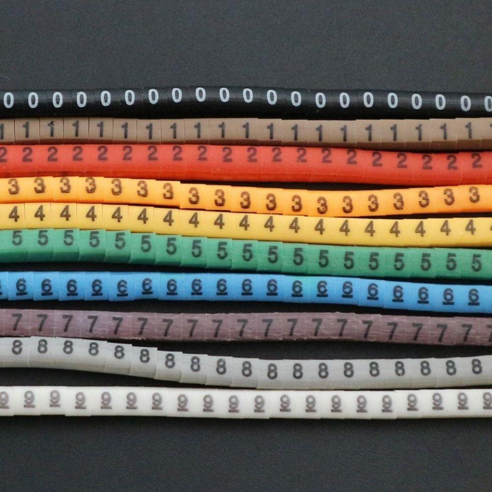 PVC Number Tube Wiring Identification 1.5 Square Millimeter Wire Labels Wire Cable