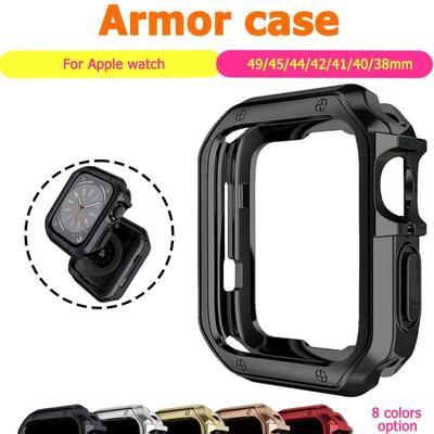 Защитный чехол для Apple Watch Ultra 49 мм, 45 мм, 41 мм, защитный чехол-бампер в стиле брони для iWatch 8, 7 SE, 6, 5, 4, 40 мм, 44 мм