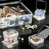 10PCS/Pack Portable Jewelry Storage Box Mini Transparent Plastic Square Jewelry Container Case for Earring Necklace Nail Art ZYF