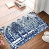 Ретро Нескользящий Коврик Придверный Коврик Коврик для Гостиной DUTCH BLUE DELFT Винтажные Лодки в Канале Амстердама Принт Напольный Ковер Домашний Декоративный