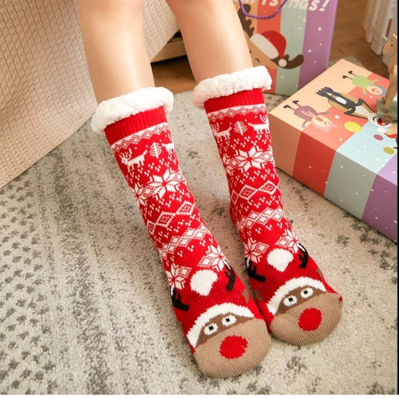 Women Winter Warm Soft Indoor Socks Cozy Plus Pile Carpet Sleeping Sock