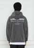 Худи Limelight Apparel с пигментным логотипом на спине, оверсайз, с двусторонней молнией (Уголь/Белый)