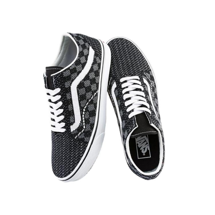 Vans Старая Школа Мода Простые Удобные Мягкие Низкие Кеды Канвас Унисекс Кроссовки Черно-белые VN000EBAQPT