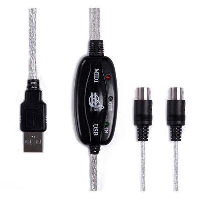 USB-MIDI кабель для электронных ударных, фортепиано Yamaha и редактирования музыки, пятиконтактный пятижильный MIDI-разъем.