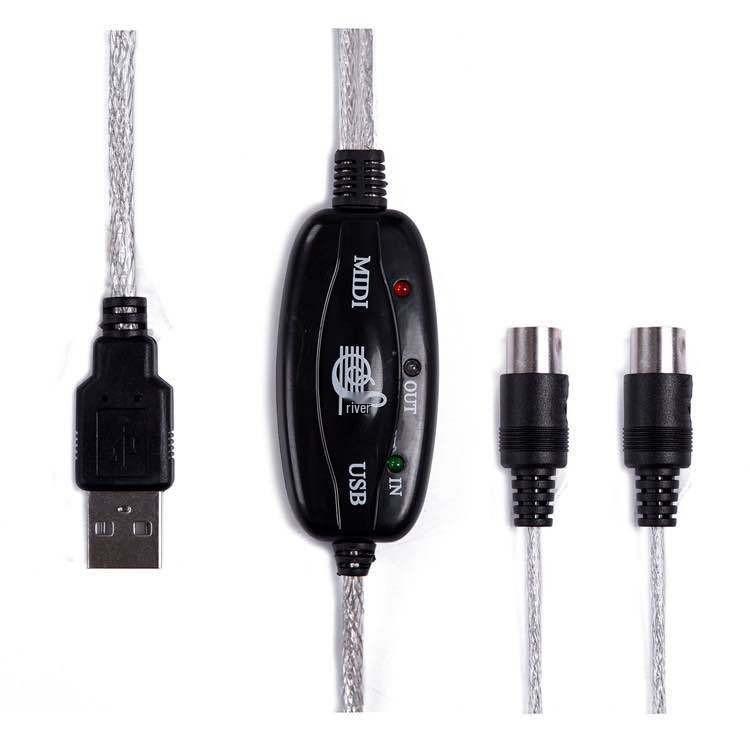 USB-MIDI кабель для электронных ударных, фортепиано Yamaha и редактирования музыки, пятиконтактный пятижильный MIDI-разъем.