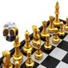 Высокое качество шахматная игра золото и серебро черно-белые фигуры складная магнитная складная доска современный набор