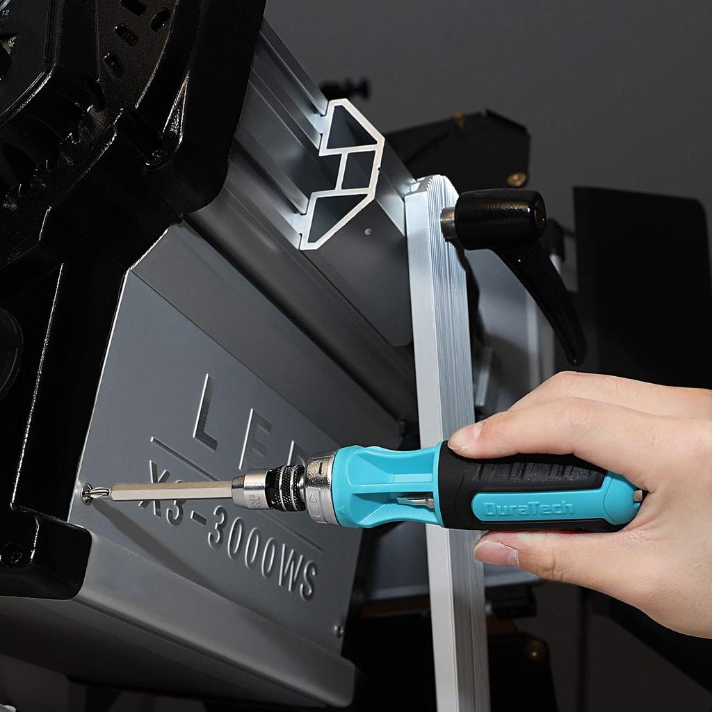 DURATECH Сменный набор отверток с шариковыми и храповыми битами для ремонта мебели и автомобилей 12-в-1 быстросъемная рукоятка, крестовые,