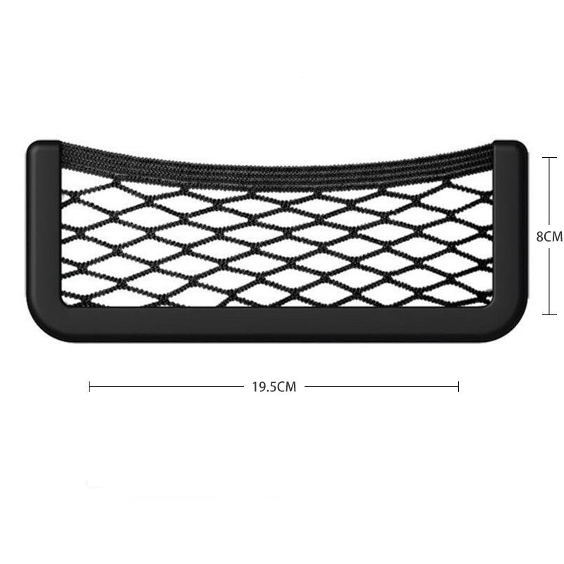 Car Net Bag Phone Holder Storage Net Box Pocket Organizer Auto Emblem For Mitsubishi ralliart Lancer 9 10 ASX Outlander Pajero