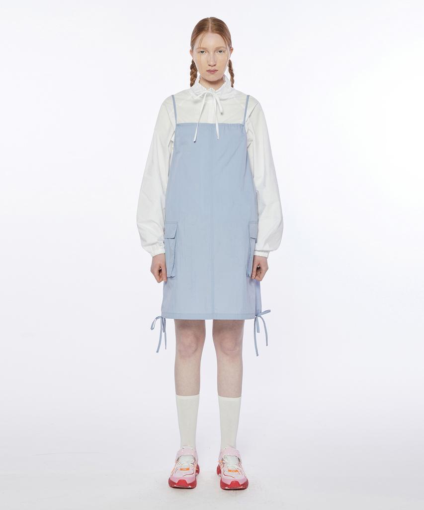 Pip Pet Ribbon Volume Sleeveless One-Piece (Sky Blue)