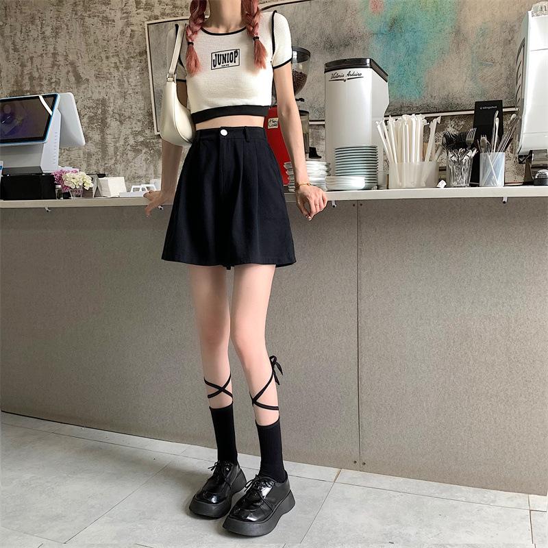 Женские шорты больших размеров с высокой талией для работы - Облегающие, свободные, с широкими штанинами, повседневные брюки для лета 2023