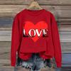 Женская повседневная мода ко Дню святого Валентина с принтом, длинным рукавом, круглым вырезом, толстовки, пуловеры, топы