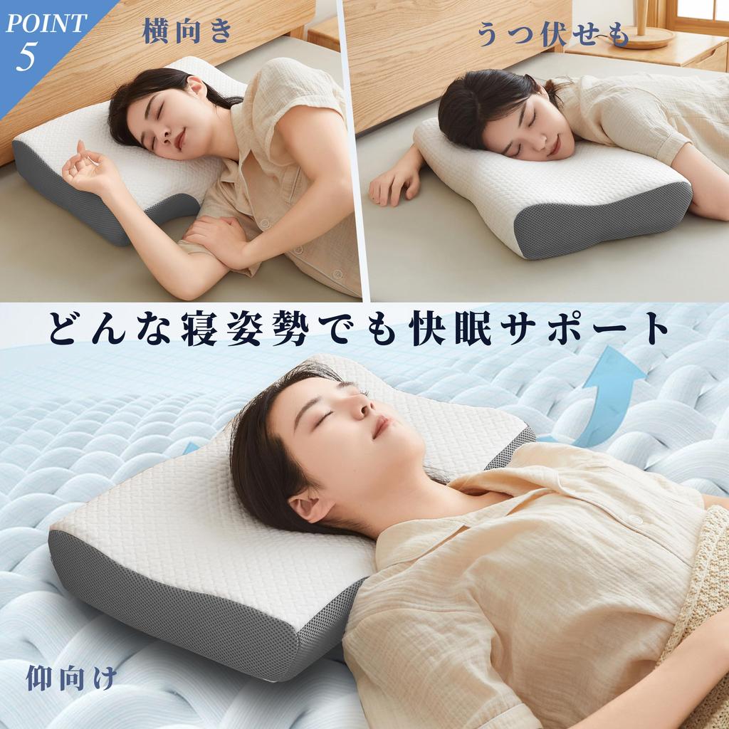 Memory Foam Made in Adjustable Suitable for Back and Side Concave Hollow Design for Head Stability and Easy 32cm Wide x 53cm Gray DreamCat's Pillow,