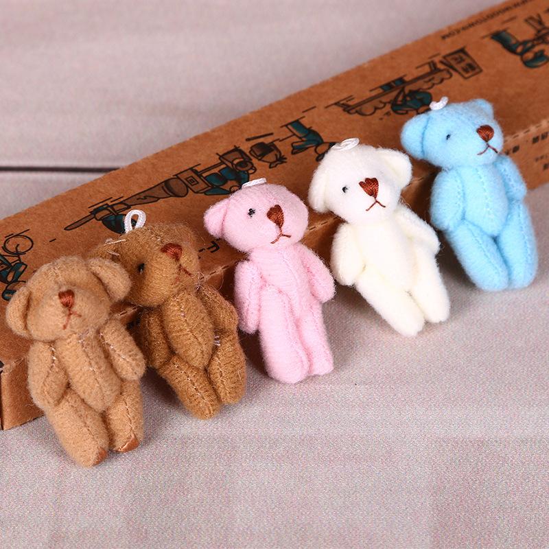 1 шт. 4 см шарнирный медведь мягкая плюшевая игрушка кукла медведь плюшевая игрушка одежда волосы декор плюшевая кукла аксессуары игрушка