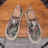 Men's Summer Breathable Linen Slip-On Shoes, Non-Slip Soft Sole, Chinese Style Canvas Loafers