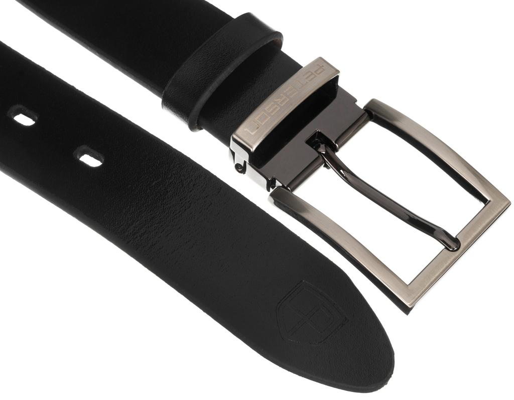Wide leather belt PTN PS-05M-95-3569 Black