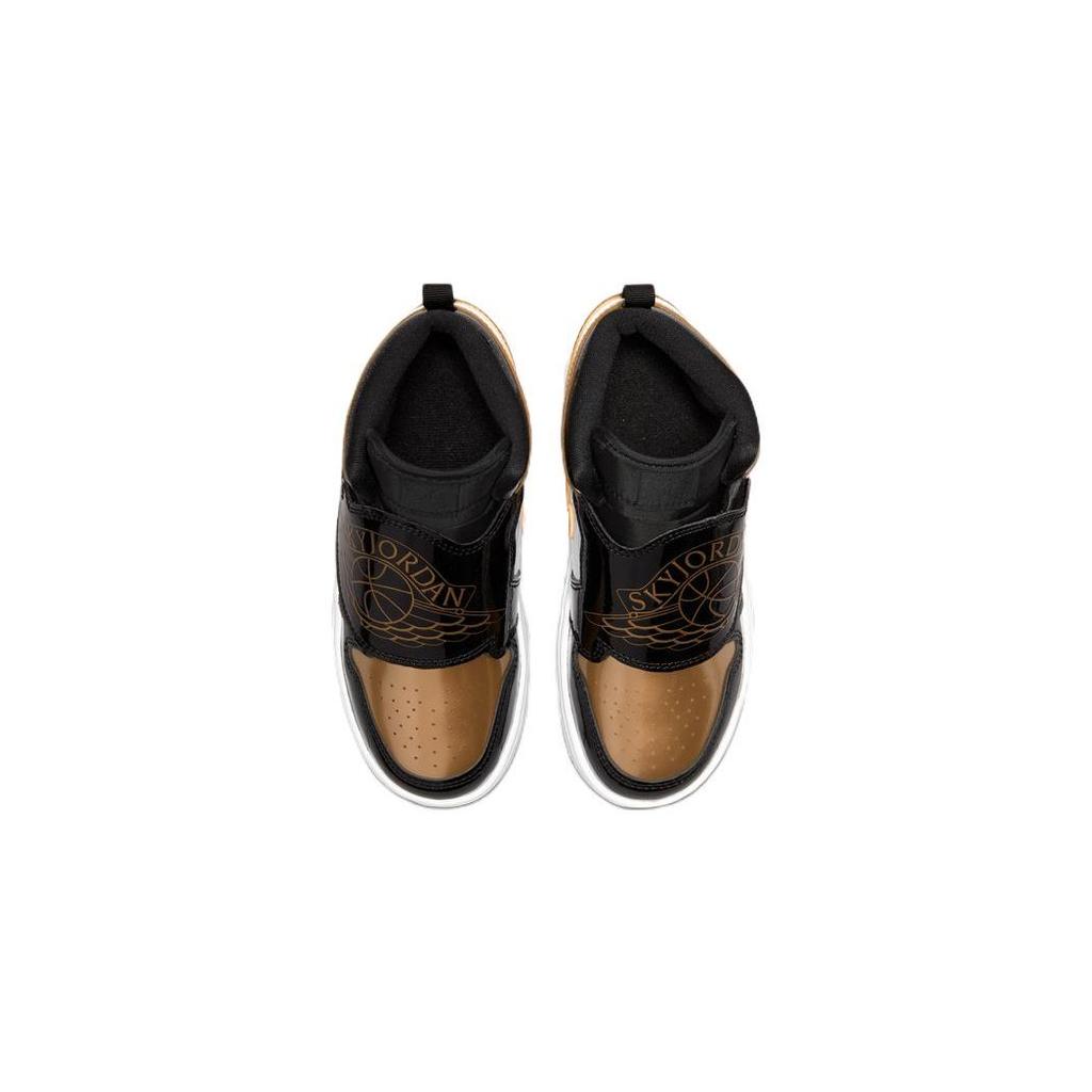 Детские кроссовки Air Jordan Sky Jordan 1 SE PS Gold Toe Черный металлик-золотой белый DV6069-071