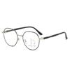 Retro Round Frame Reading Glasses Far And Near Dual-use Women Men Progressive Multi-focus Anti-blue Light Presbyopic Eyeglasses