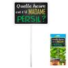 [R2301] - Металлическая садовая табличка «Сообщения» (Который час, мадам Персиль?) - 22. 5x12см