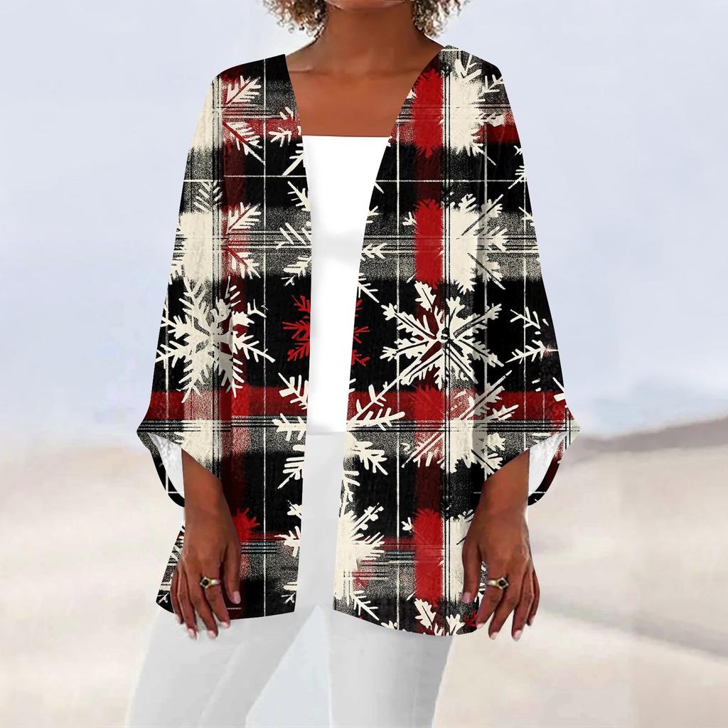 Женская повседневная модная легкая куртка средней длины с принтом, кардиган