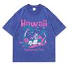 Hawaii Enjoyment Zone Welcome Summer Washed Retro Snow Tshirt Men Fashion Oversize T-Shirt Cotton Clothes Loose Casual Tees