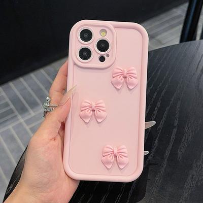 3D розовый милый бабочка силиконовый мягкий чехол для телефона iPhone 16 15 14 13 12 11 Pro Max XS XR X 7 8 Plus SE противоударный чехол Candy