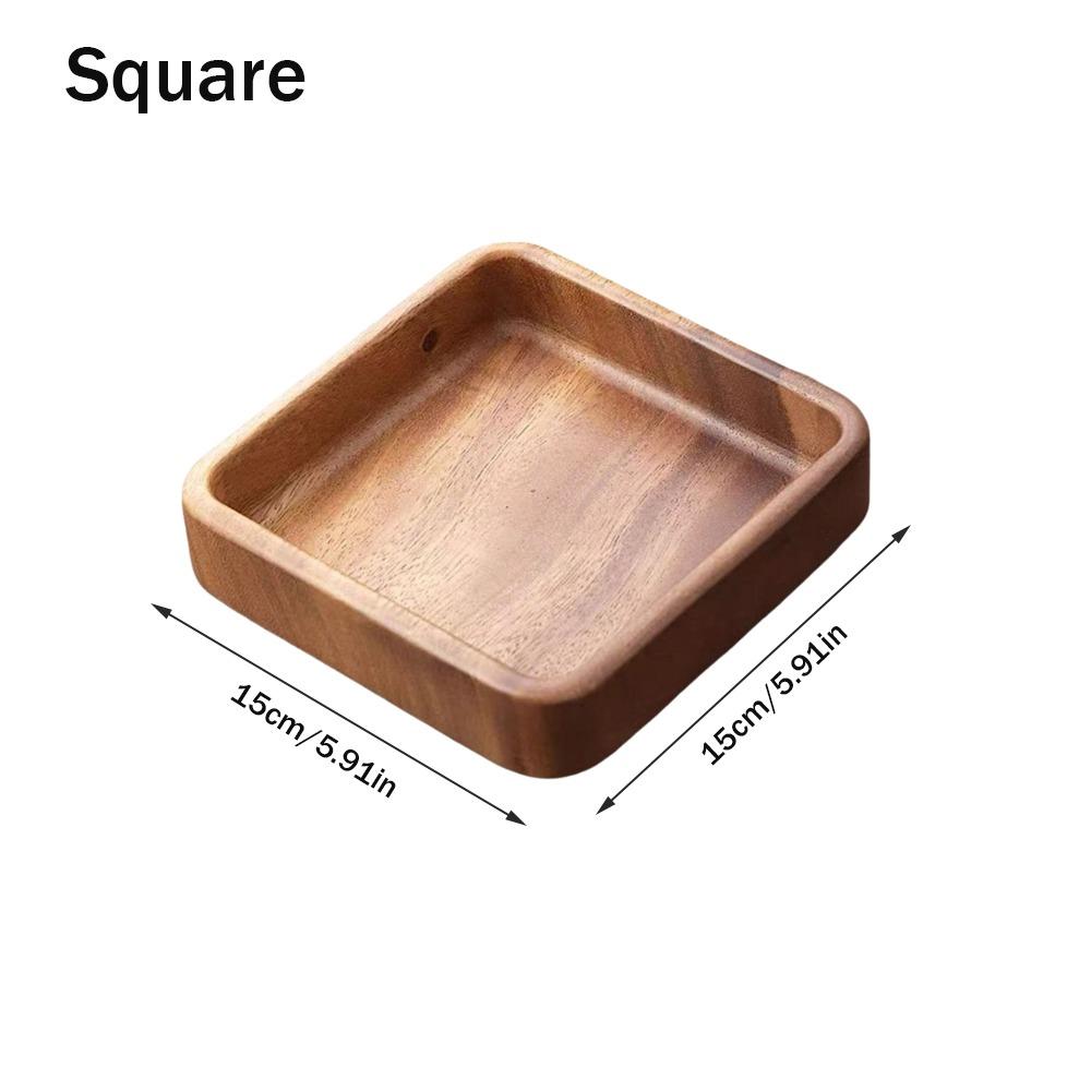 Stackable Candy Plate Wooden Fruit Tray Smooth Edge Tea Serving Plate Candy Serving