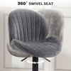 Bar Stools Set Of 2 Swivel Barstools With Back Adjustable Height And Footrest For Kitchen Island Dining Room Grey