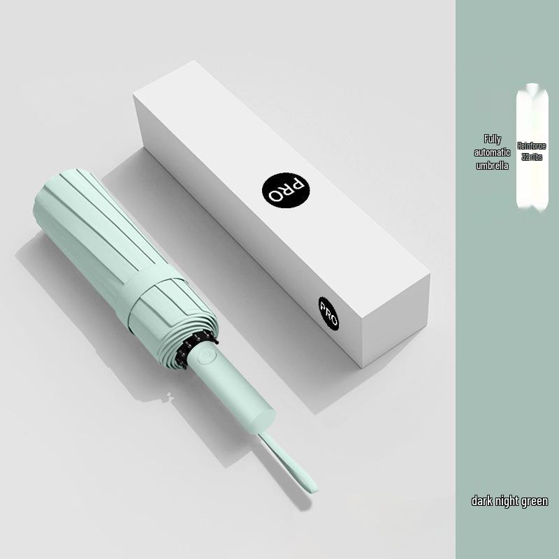 Мужской большой ветрозащитный складной зонт: Усиленный, Прочный, Двойного назначения для Солнца и Дождя