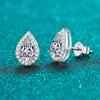 White Gold Pear Cut 2ct Moissanite Stud Earring for Women Sparkling Water Drop Lab Diamond Earrings Marriage Jewelry S925