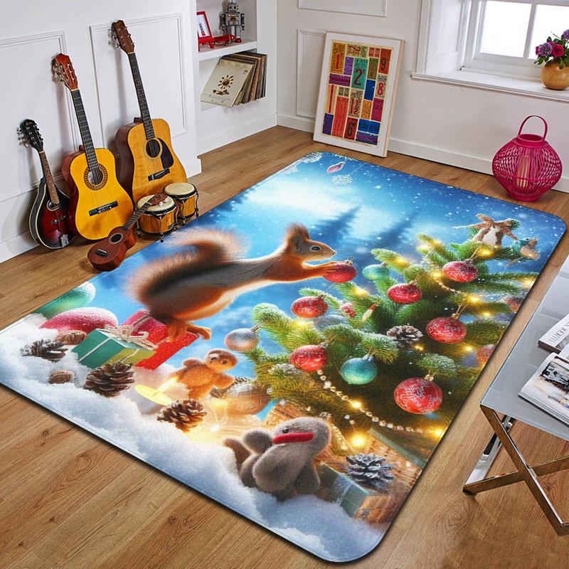 S-squirrel Printed Carpet Fashion Yoga Mat Non-Slip Carpet Bedroom Decoration Outdoor Carpet Bedroom Birthday Gift