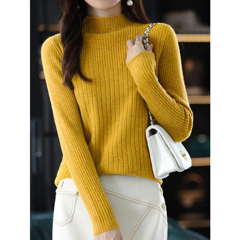 Осенне-зимний женский свитер, трикотажный модный верх, трикотажная рубашка с длинными рукавами