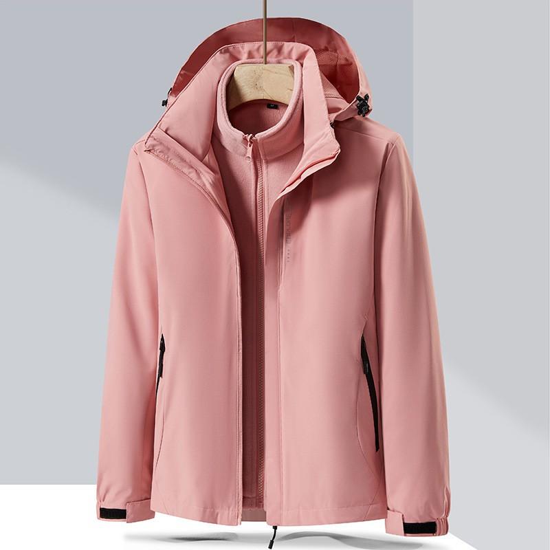 2026 Mens Womens 3-in-1 Detachable Hiking Jacket Outdoor Waterproof Windproof Winter Coat