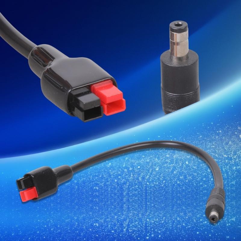 Кабель с разъемами DC5521 5525 (папа) из меди 15AWG с вилками на 30А, погодозащищенный, для складных солнечных систем
