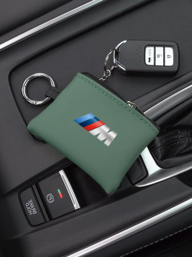 Car Key Bag Leather Coins Wallet Mini Card Pouch Sticker For BMW G80 G06 G07 G42 G14 G15 G16 F82 F20 F21 M2 M3 M4 M5 M6 M7 M7