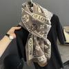 New Korean Style Printed Faux Cashmere Scarf for Women Air Conditioned Shawl New Double Sided Thickened Scarf for Autumn and Winter