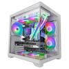 Mars Gaming MC-VIEW2, Boîtier MicroATX, Double Verre Trempé, 1x Ventilateur FRGB 120mm, Refroidissement 240mm, Chambre Double, Blanc