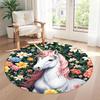 Unicorn Round Area Rug Suitable for Bedrooms Living Rooms Outdoor Hallway Antislip Round Carpet Anime Office Decor Gift for Festivals