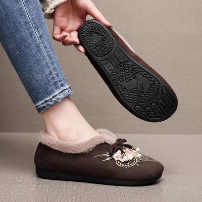 Обработка на заказ новых старых пекинских тканевых туфель на флисе и хлопке в этническом стиле, удобная мягкая подошва, обувь для мам среднего и пожилого возраста