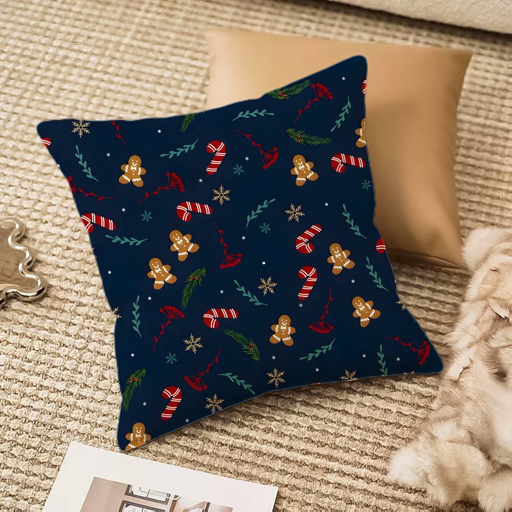 Рождественская специальная наволочка Шелковистый короткий плюш с невидимой молнией Пылезащитный чехол для диванной подушки