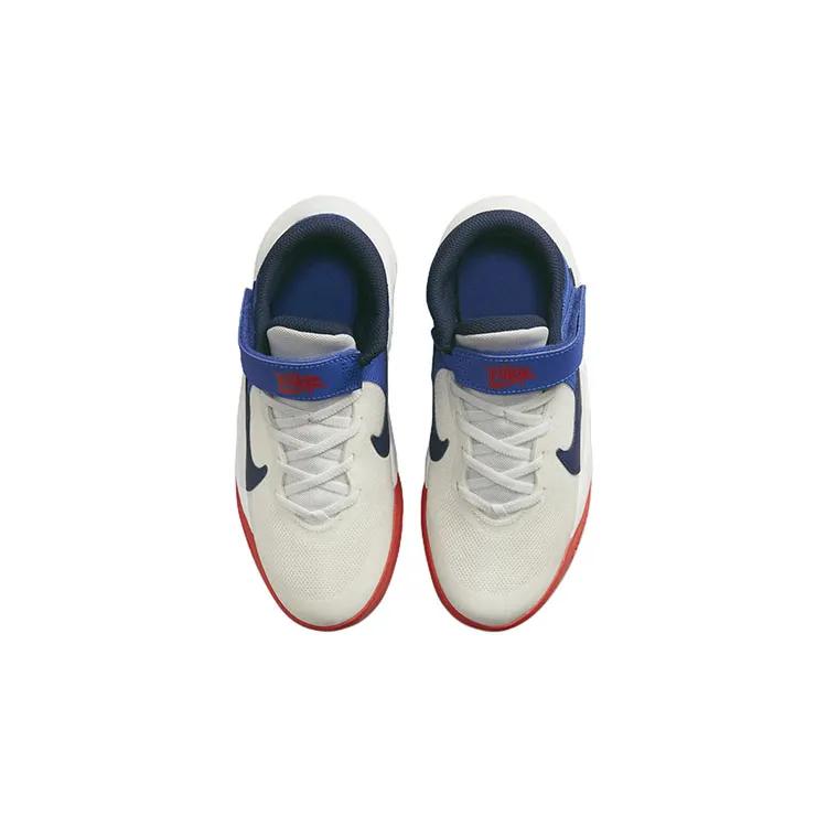 Nike Team Hustle D10 FlyEase Grade School 'White Game Royal' (Unisex) Summit White / Game Royal / Bright Crimson / Midnight Navy