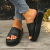 Foreign Trade Large Size Thick-soled Women's Slippers New Set of Toe-shaped Muffin Bottom Casual Women's Cool Slippers