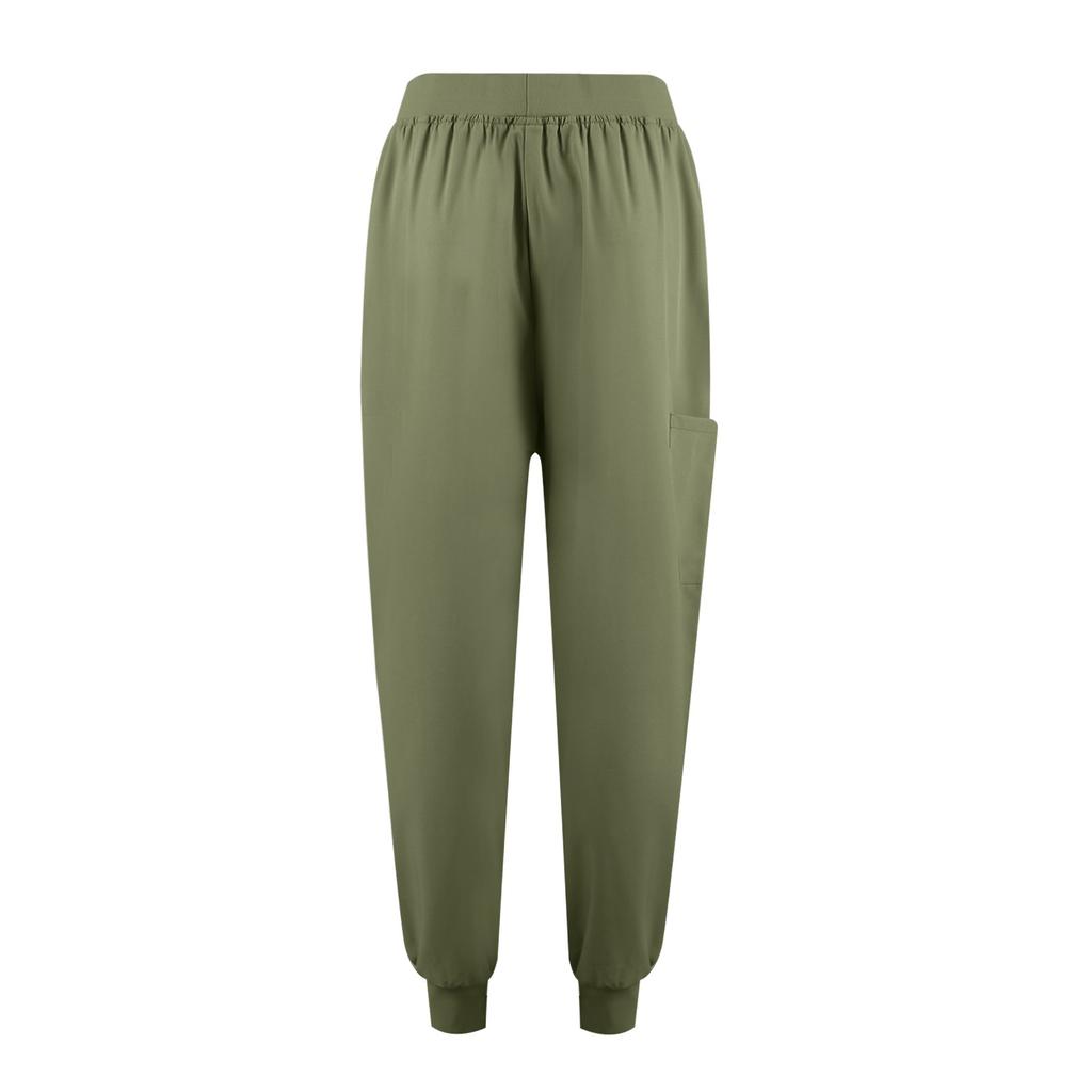 Women's Uniform Quick-drying Fabric Solid Color V-neck Double Pocket Short-sleeved Trousers Suit Dry-nurse Work Clothes