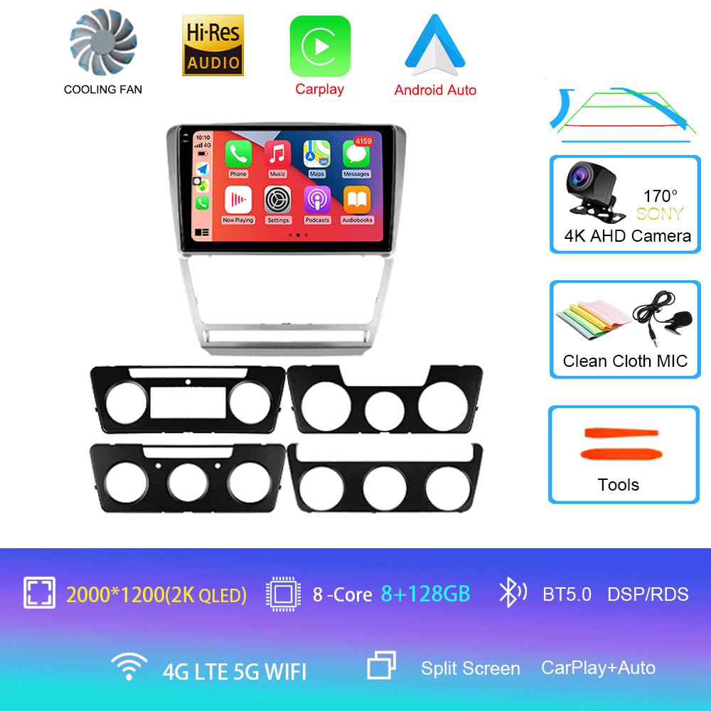 Android 14 Автомобильное радио для Skoda Octavia 2 A5 2008 - 2013 Мультимедийный видеоплеер Навигация стерео GPS Нет 2din 2 din dvd