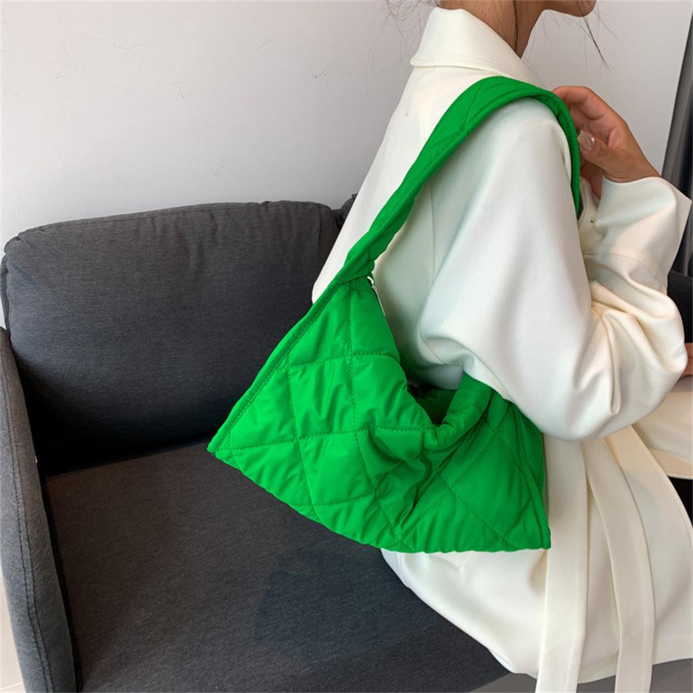 Модные зимние сумки с хлопковой подкладкой, женские стеганые вышитые универсальные сумки через плечо, женские повседневные однотонные сумки подмышками