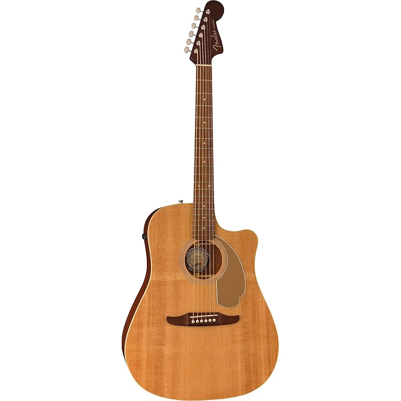 Fender fender электроакустическая гитара Redondo Player, накладка грифа из ореха, золотой пикгард, натуральный цвет Поставляется с мягким чехлом