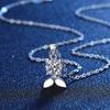 Женское ожерелье с подвеской из стерлингового серебра S925, 1 карат GRA VVS1, ожерелье с муассанитом, бриллиантами, русалкой, ювелирные изделия, подарок для женщин и девочек